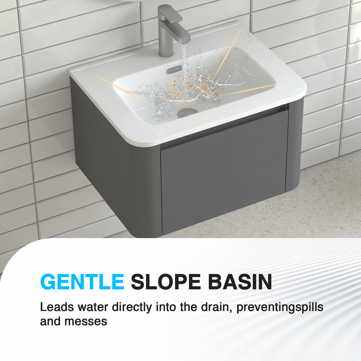 24" Wall-Mounted Bathroom Vanity
