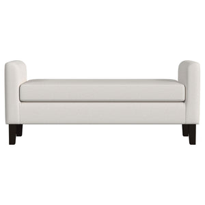 Hollis - Upholstered Accent Bench With Armrests Seating - Vanilla White