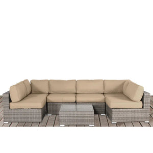 Seating Set With Cushions Handcrafted Wicker Design