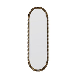 Iron Art Oval Retro Mirror in Gold with Antique Finish