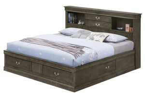 Traditional Style Bookcase Storage Bed