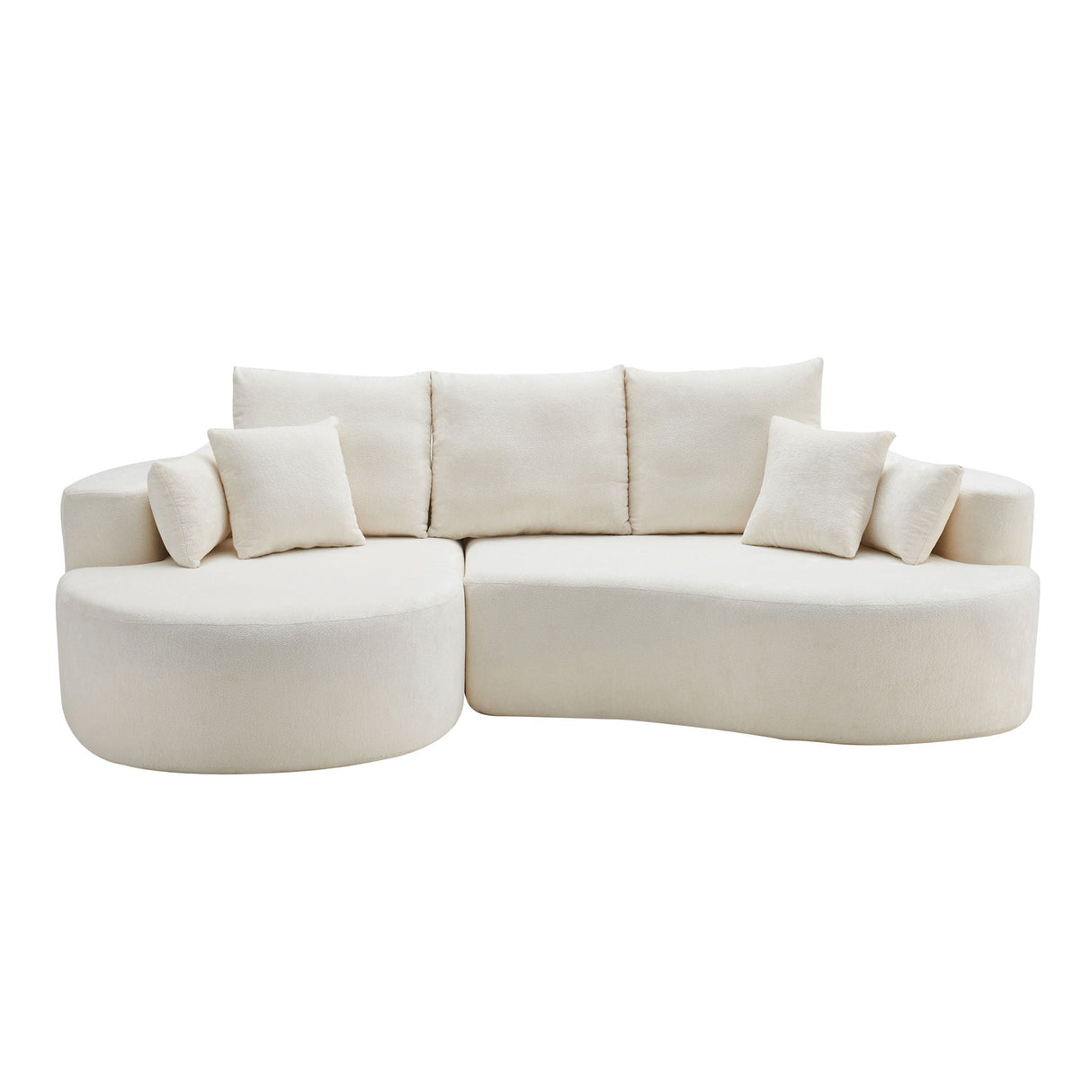 2 Piece Fabric Cloud Curved Sectional Sofa With Chaise For Living Room - Best Buy Furniture