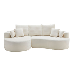 2 Piece Fabric Cloud Curved Sectional Sofa With Chaise For Living Room - Best Buy Furniture