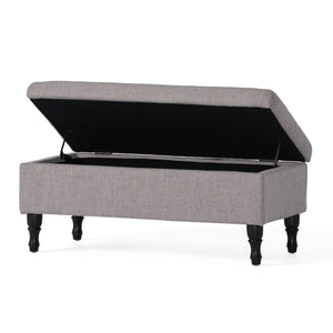 Dean - Fabric Storage Wide Tufted Rectangle Ottoman - Gray - Best Buy Furniture