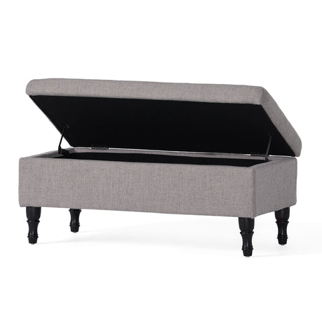 Dean - Fabric Storage Wide Tufted Rectangle Ottoman - Gray - Best Buy Furniture