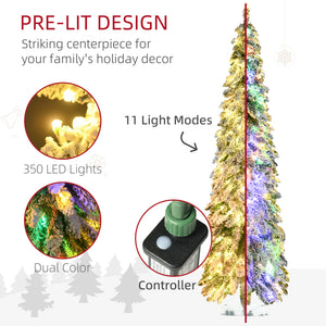 HOMCOM 6Ft Tall Prelit Pencil Artificial Christmas Tree