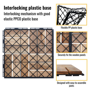 12" X 12" Interlocking Deck Tiles Checker Pattern