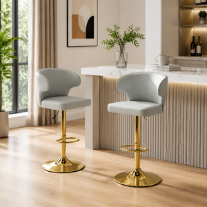 Modern Rotating Adjustable Bar Chair Set - Grey