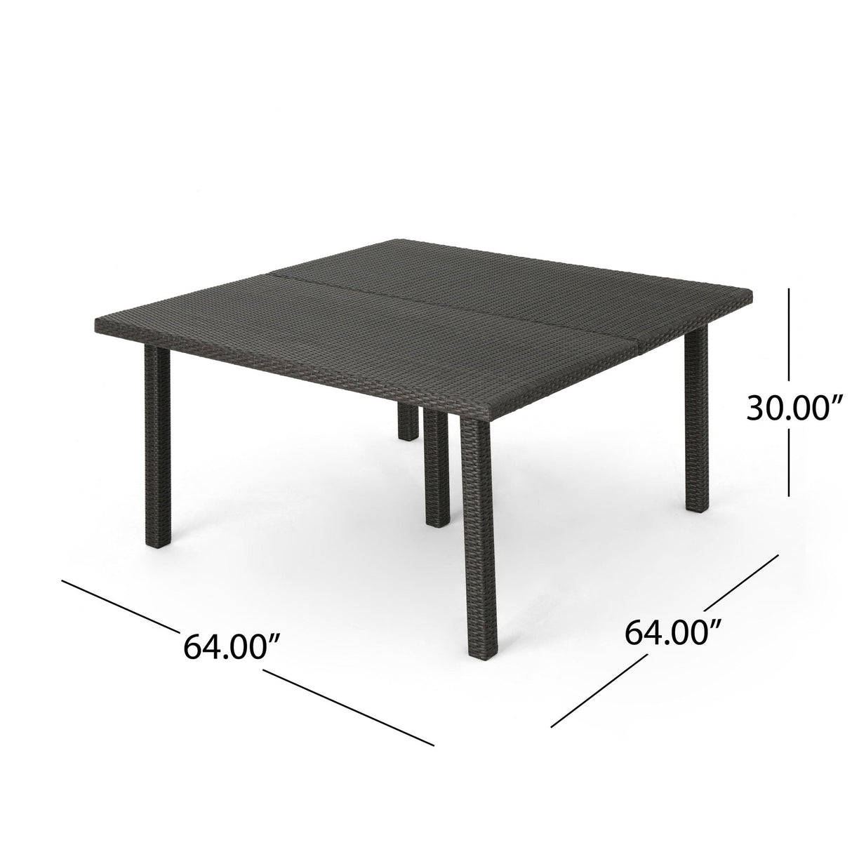 Outdoor Square Rattan Wicker Dining Table - Gray - Best Buy Furniture
