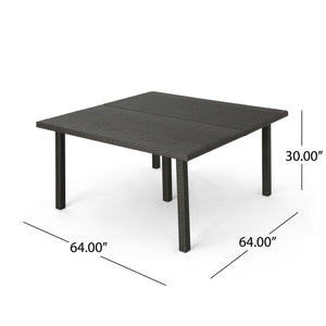 Outdoor Square Rattan Wicker Dining Table - Gray - Best Buy Furniture