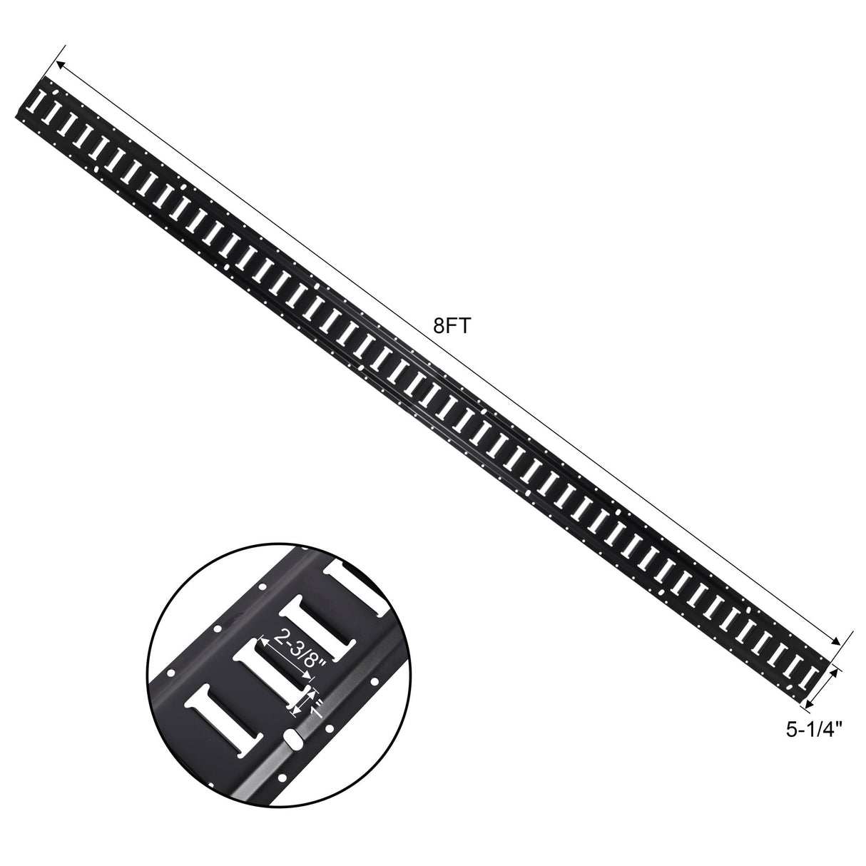 Heavy Duty E Track Tie-Down Rail Kit with O-Ring Anchors and Rope Tie Offs