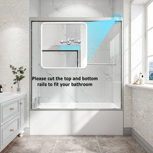 55-60" W x 60" H Brushed Nickel Double Bypass Sliding Shower Door