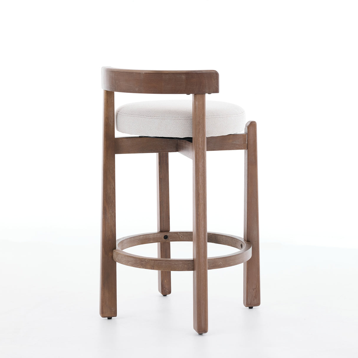 Set of 2 Swivel Counter Stools with Mid-Century Modern Design