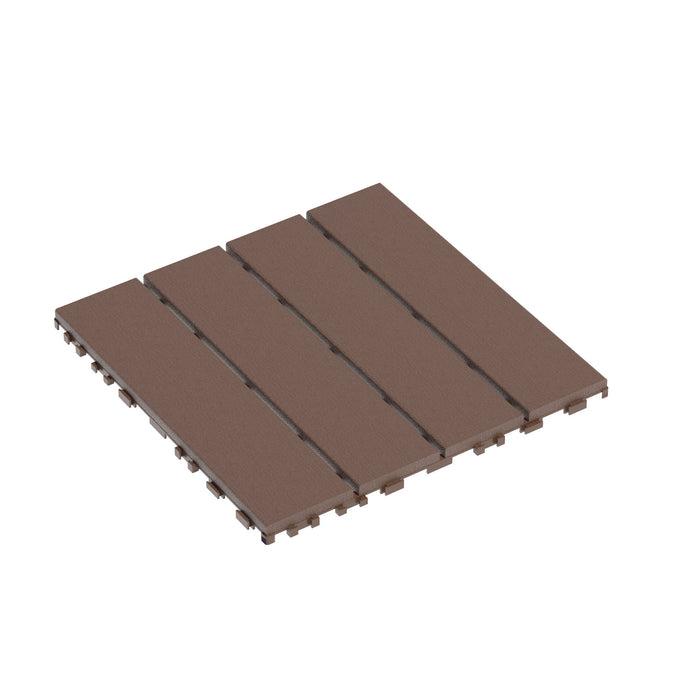 Interlocking Deck Tiles 44 Pack with Easy Click Installation - Dark Brown or Dark Gray