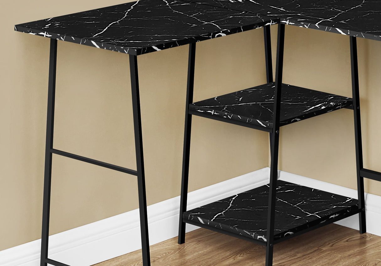 Computer Desk, Home Office, Corner, Storage Shelves, L Shape, Work, Laptop, Marble Look Laminate, Contemporary, Modern - Best Buy Furniture