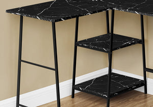 Computer Desk, Home Office, Corner, Storage Shelves, L Shape, Work, Laptop, Marble Look Laminate, Contemporary, Modern - Best Buy Furniture