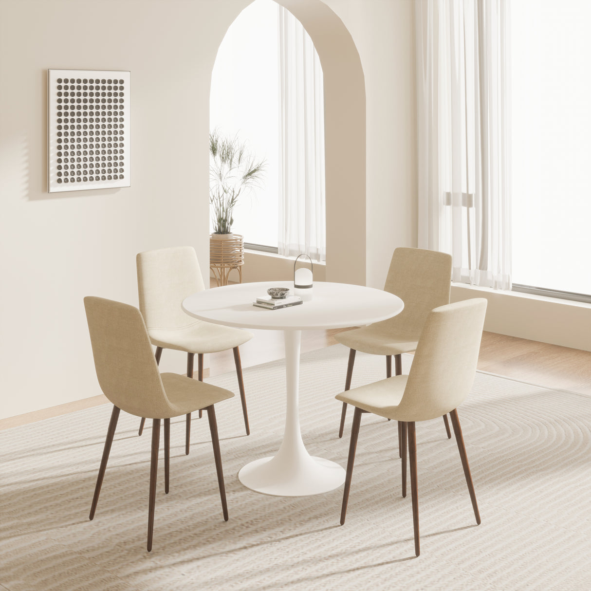 31.5" White Dining Table