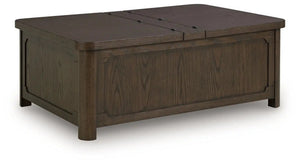 Breckington - Cocktail Table With Storage - Dark Brown - Best Buy Furniture