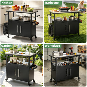 Outdoor Grill Cart with Patio Furniture