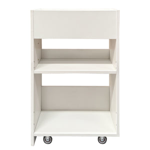 3 Tier Wooden Floor Standing Bookcase with Slide Out Drawer Storage