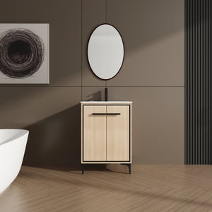 Modern Bathroom Vanity Base with Basin and Storage Cabinet