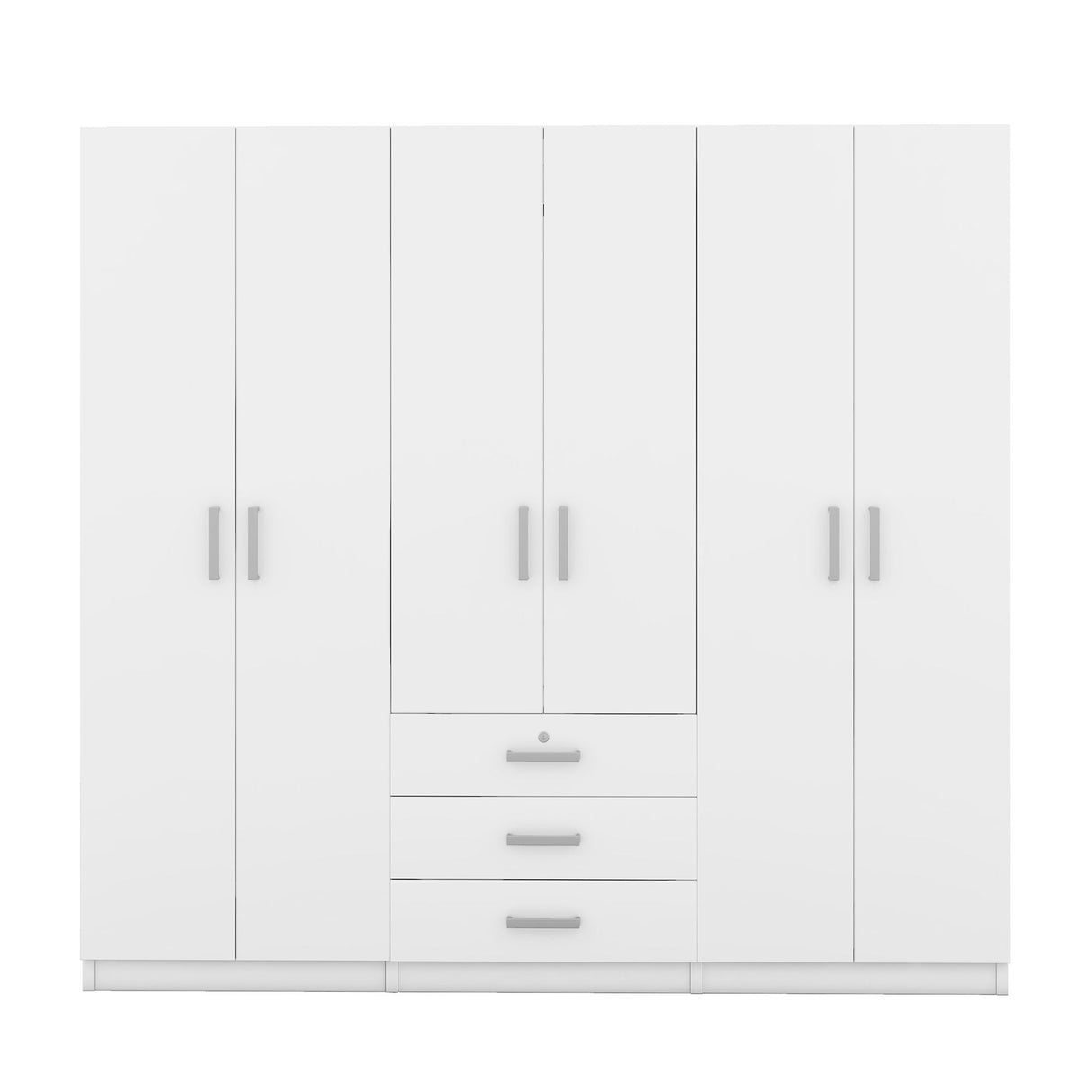 6 Doors Wardrobe Storage For Bedroom, With Big Drawers