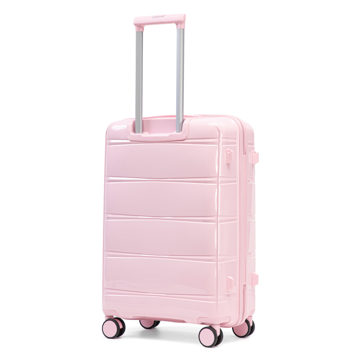 3-Piece Polypropylene Luggage Set, 20/24/28 Inch, Pink