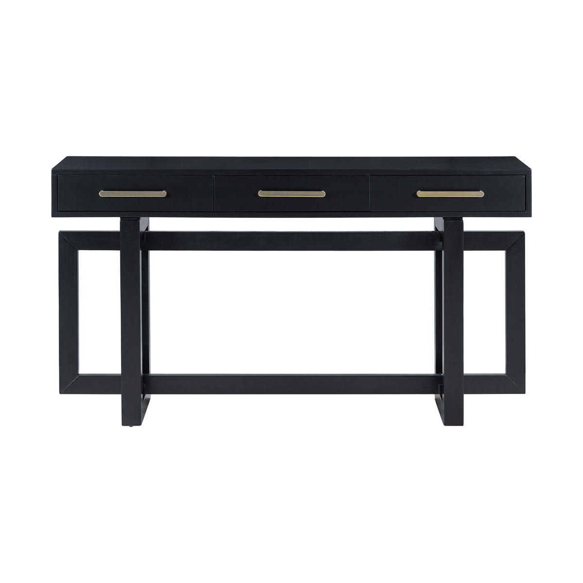 Elegant Console Table with Three Drawers - Black or Antique Gray