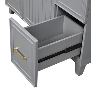 Bathroom Vanity With Ceramic Sink, Soft Close Doors, Adjustable Shelves