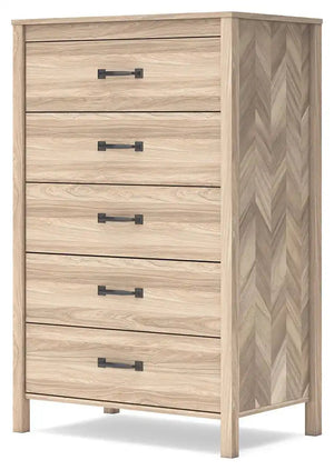 Battelle - Five Drawer Chest - Tan - Best Buy Furniture