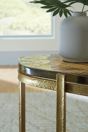 Porterville - Accent Table - Gold Finish - Best Buy Furniture
