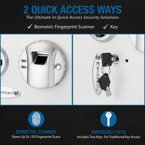 Biometric Wall Safe - White