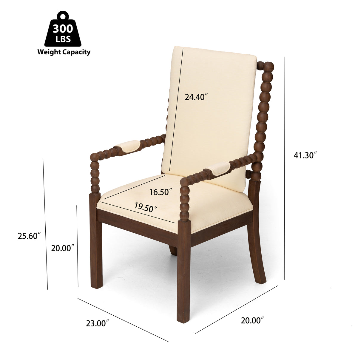 Set of 2 Rubber Wood Dining Chairs