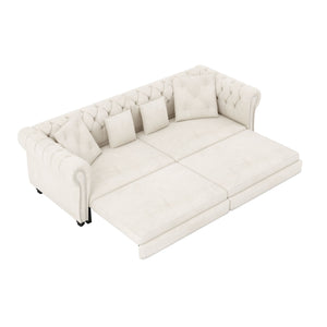 3 In 1 Pull Out Convertible Sleeper Sofa Bed, King Size, Chaise Lounge