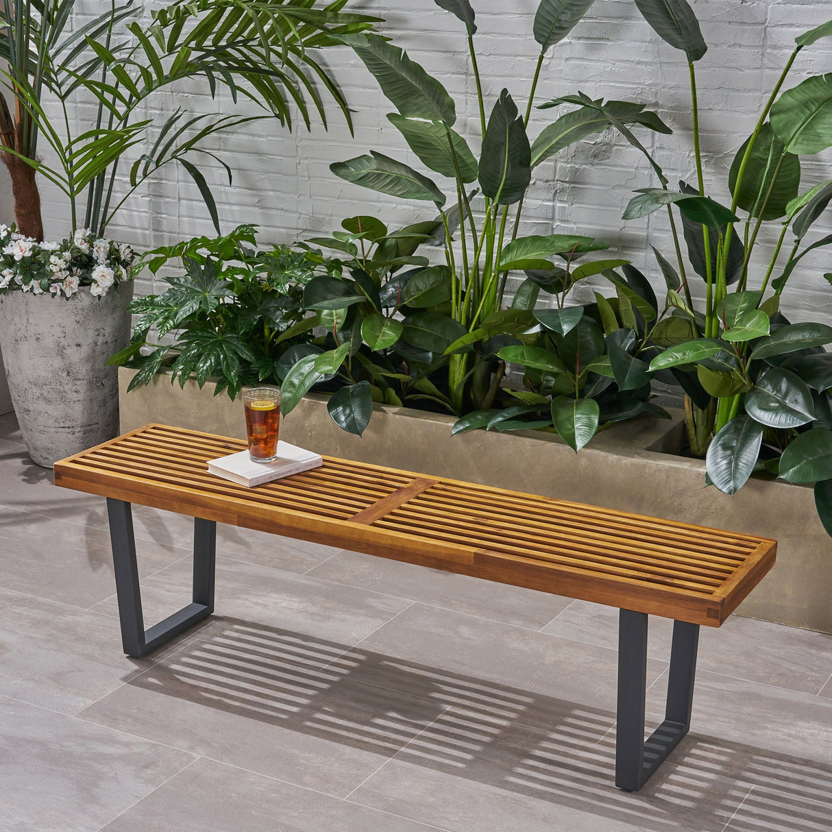 Intrinsic - Outdoor Dining Bench With Slat Top - Best Buy Furniture