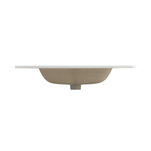 Carrara White Ceramic Integrated Bathroom Sink, 29.94-Inch