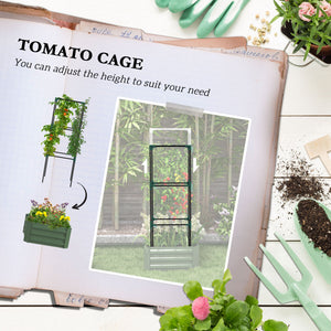 Outsunny 55" Tall Galvanized Raised Garden Bed with Trellis