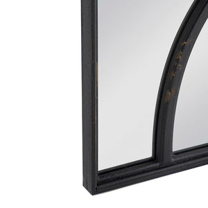 Rectangular Wooden Wall Mirror With Antique Frame, Vertical Or Horizontal Home Decor For Living Room (Set of 2)