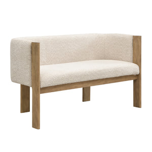 48.5" Upholstered Solid Loveseat (Natural Ash+Almond)