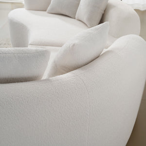 Curved 4 Seater Full Compression Sponge Sofa
