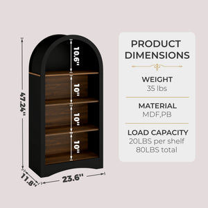 47" Freestanding Display Rack with Woodgrain Shelves