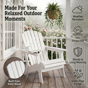 Oversize Wooden Outdoor Folding Adirondack Chair