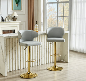 Modern Rotating Adjustable Bar Chair Set - Grey