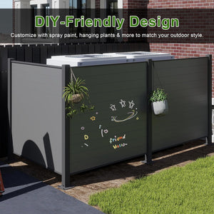 Outdoor Privacy Screens, 50" W x 50" H Air Conditioner Fence, Trash Can Enclosure (3 Panels, Black)