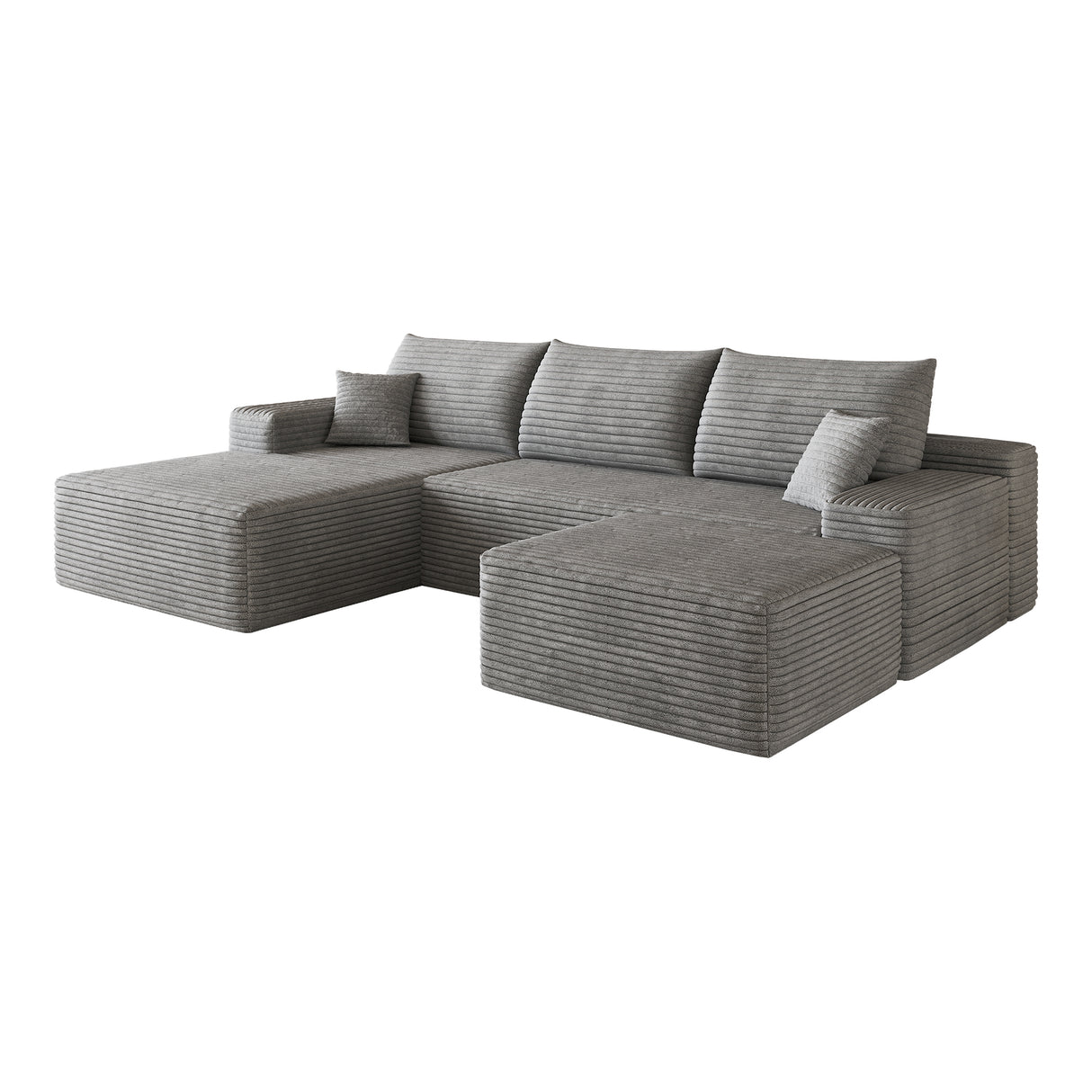 107" Cloud Sectional Sofa with 1 Ottoman