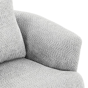 360° Swivel Barrel Sofa Chair With Throw Pillow, Upholstered Accent Chair