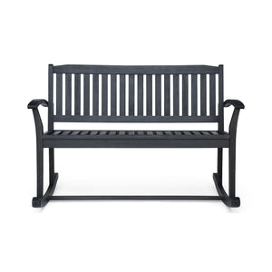 Baxter - Rocking Loveseat - Dark Gray - Best Buy Furniture