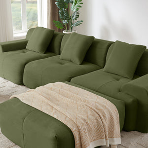 L Shaped Modular Sectional Sofa And Movable Ottoman