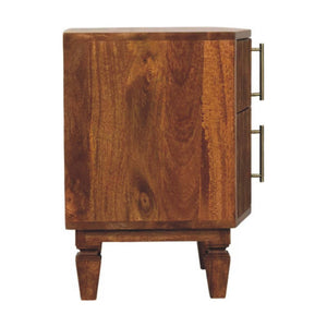 Solid Wood Louvre Bedside Unit