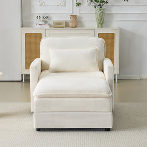 54" Plush Cloud Sofa: Modular Single + Ottoman Sofa with 22"
